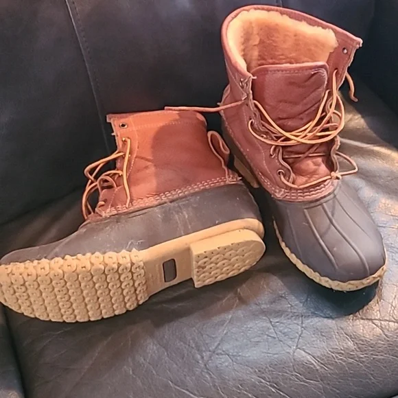 ll bean duck boots mens 9 shoes brown sherpa lined zip up winter snow rain L.L. Bean Zip Brown Boots for Men for Sale | Shop New & Used  main image 3